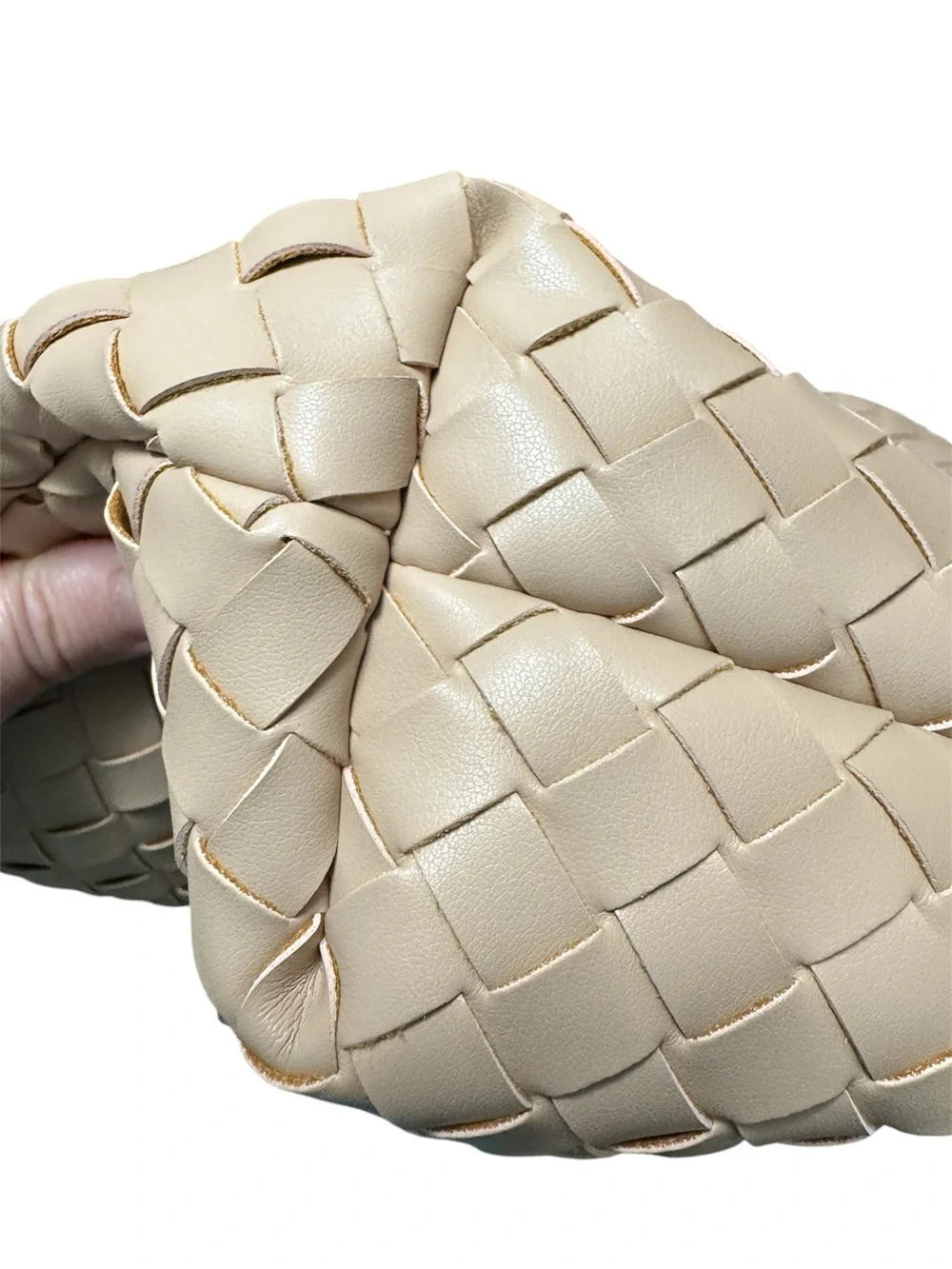 A New Day Woven Vegan Leather Hobo Bag in Beige - Picture 7 of 8